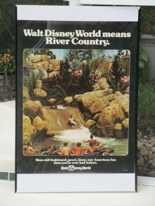 WDW WALT DISNEY WORLD VINTAGE 1976 POSTER RIVER COUNTRY WATER PARK ADVERTISEMENT 3
