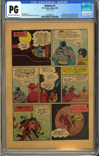 Batman 1 (page 20 Only) 1st App.  Catwoman Classic Golden Age Dc Comic Cgc 1940