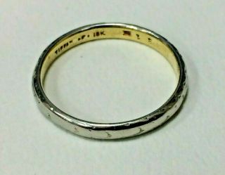Vintage 18k White Gold Tiffany 2mm Band Ring,  Size 5.  5,  Stamped 18k & Tiffany