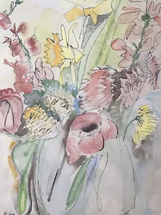 Dorothy Strauser (1908 - 2005) Pennsylvania Artist Watercolor 1960 2