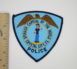 Crystal City Texas Police Patch Popeye World Spinach Capital Vintage