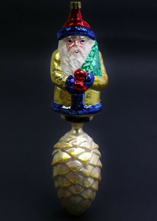 Christopher Radko Pine Cone Santa 1993 Glass Christmas Ornament 93 - 142
