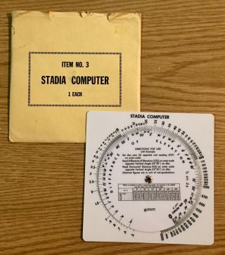 Stadia Computer Circular Slide Rule Vintage Usa Made