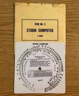 Stadia Computer Circular Slide Rule Vintage USA Made 3