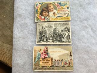 3 Different Williams Root Beer Vintage Trade Cards