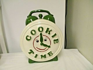 Treasure Craft Mexico Clock " Cookie Time " Cookie Jar - As Seen On Family Tv Show