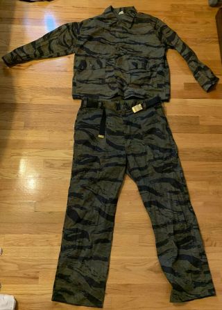 Vietnam War Tiger Stripe Camo Shirt Pant Uniform Black Light Testef