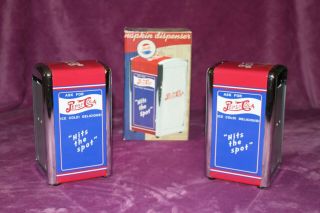 Vintage Style Pepsi Cola Napkin Holders " Hits The Spot "