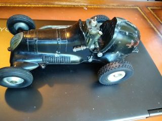 Vintage Roy Cox Thimble Drome Champion Tether Race Car W/ Engine.  Black,