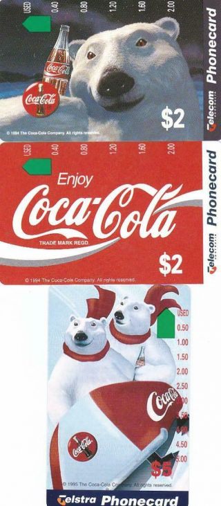 Telestra $5 Coca Cola Polar Bears $2 Coca Cola Polar Bear And $2 Enjoy Y90