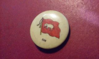 1896 Siam Flag Sweet Caporal Cigarettes Pinback Button By Whitehead & Hoag Nj