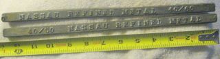 Vintage Nassau Refined Metal National Lead Solder Bar,  1 Lb Total,  2 1/2 Lb Bars