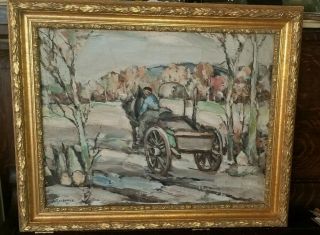 Antique Painting Winter Scene Painting Listed Artist Signed