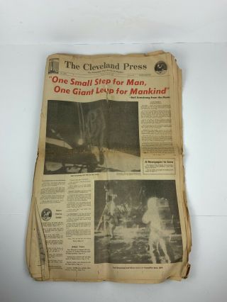 Apollo 11 Moon Landing Newspaper - July 21,  1969 - The Cleveland Press