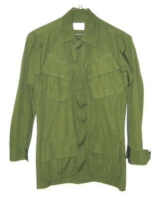 Vietnam Slant Pocket Jungle Fatigue Shirt Od Large Long Unissued 
