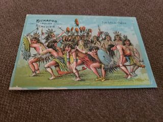 1880s CHROMOLITHOGRAPH TRADE CARD,  KICKAPOO INDIAN REMEDIES - The Ghost Dance 2