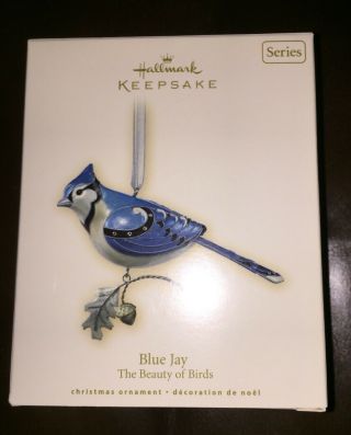 2007 Hallmark Keepsake Blue Jay The Beauty Of Birds Ornament 3rd In Series Boxed