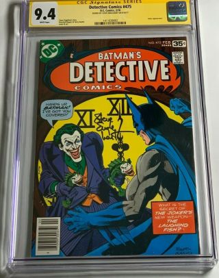 Detective Comics 475 Batman Cgc 9.  4 Nm Signed By Steve Englehart Joker Fish Guns