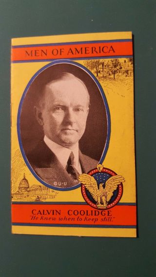 Vintage 1929 Stevens - Davis Co Men Of America Booklet Of Calvin Coolidge No.  45