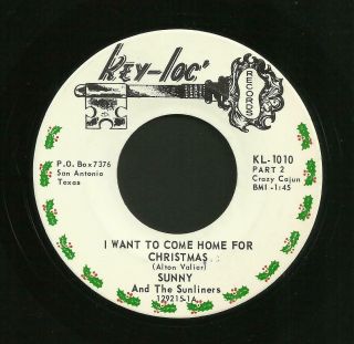 Hear Christmas Soul 45 Sunny & Sunliners I Want To Come Home For Christmas