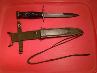 Usgi Vietnam War Era M7 Bayonet Combat Knife W/ Pwh M8a1 Scabbard Imperial H