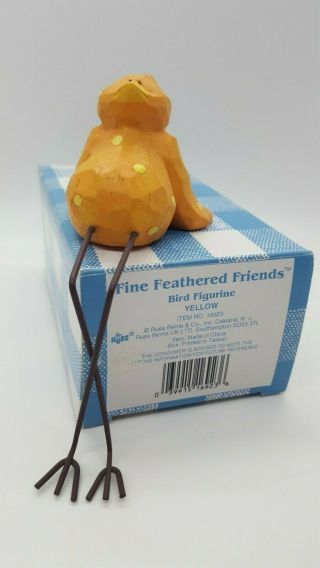 Vintage Russ Fine Feathered Friends Yellow Shelf Sitting Ceramic Bird W Box