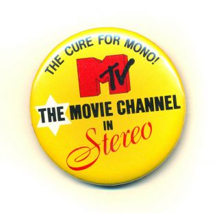 Mtv The Cure For Mono Promo Pin Button 1981 Vintage Rare 1980s