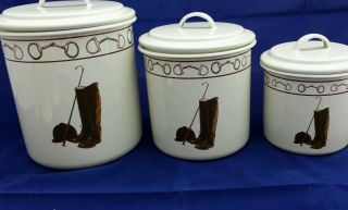 Marble Canyon Enamelware Western Horse Equestrian Cowboy Euc Cup/mug Canisters
