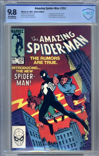 Spider - Man 252 Cbcs 9.  8 1st Black Costume/venom,  Black Cat