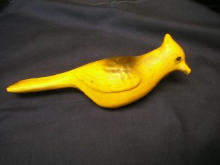 Vintage Pottery Clip On Bird Yellow Dodson? Garden Ornament 1920 