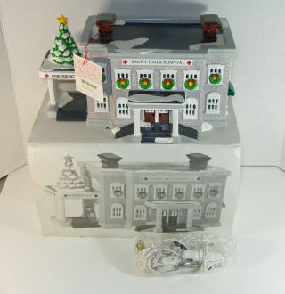 Dept 56 Snow Village Snowy Hills Hospital 1993 Package 54488 Christmas