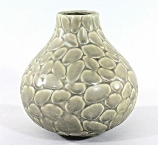Jonathan Adler Pot A Porter Early Career Green/brown Ceramic Vase Stone Pattern