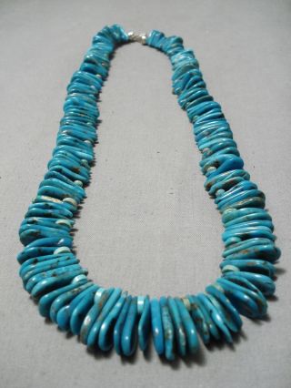 Remarkable Vintage Navajo Tears Of Joy Turquoise Sterling Silver Necklace
