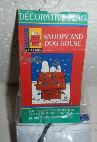 Nip Peanuts Snoopy And Dog House Christmas Large Garden Yard House Flag 30x42