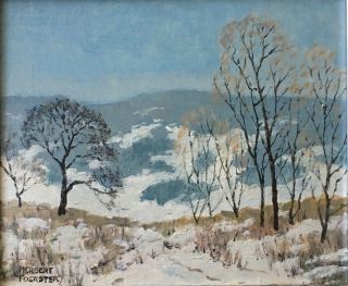 Herbert Foerster,  American Listed Artist Snow Covered Mountainoriginal Oil/board