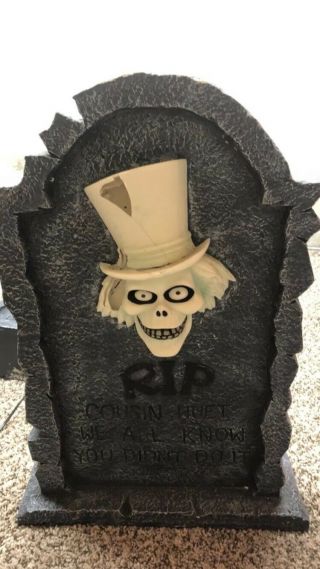 Disney Halloween Haunted Mansion Hitchhiking Ghost Ezra Lighted Tombstone Prop 2