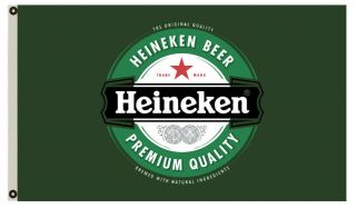 Heineken Beer Flag 3x5ft Green Banner Us