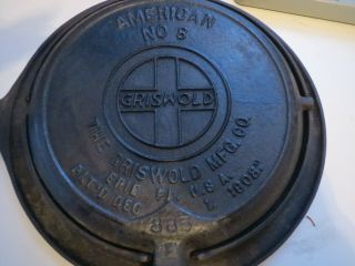 Griswold Logo Cast Iron Waffle Maker American No 8 Low Base 885,  886,  975 Usa.