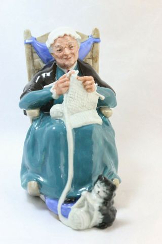 Royal Doulton " Twilight " Figurine,  Old Woman Knitting In Rocking Chair