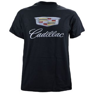 Caddy Photographic Cadillac Emblem Logo On A Black T Shirt