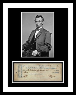 Abraham Lincoln Signed Bank Check Auto Photo Print Display Ready 2 Frame Abe