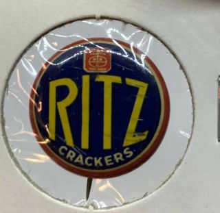 Vintage Ritz Cracker Advertising 7/8 Inch Pin Pinback Button