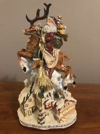 Fitz And Floyd St.  Nick Over The House Musical Figurine
