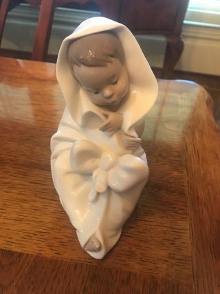 Nao By Lladro “all Bundled Up Baby” Porcelain Infant Blanket Figurine 1340