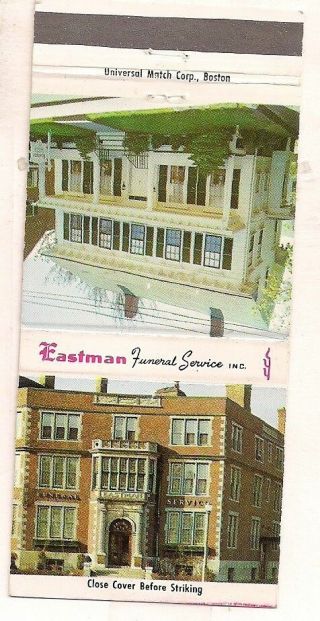 Eastman Funeral Service,  Inc.  Boston Ma & Norwood Ma Matchcover 032118
