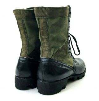 Vintage ADDISON Men ' s Vietnam Jungle Combat Boots Green/Black Size 9 Narrow 2