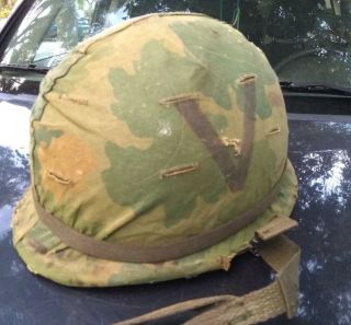 Vietnam War Era M1 Army Paratrooper Helmet Complete