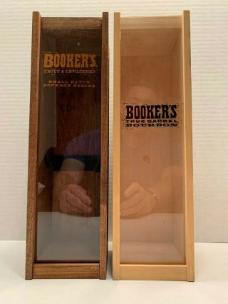 Bookers Uncut & Unfiltered Small Batch Bourbon Wooden Storage Boxes (set Of 2)