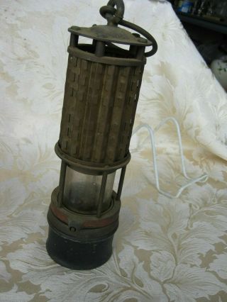 Vintage Brass Wolf Safety Miners Lamp With Glass Lens