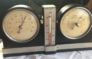Vintage Mcm Bakelite Cantilever Hygrometer Swift & Anderson Thermometer